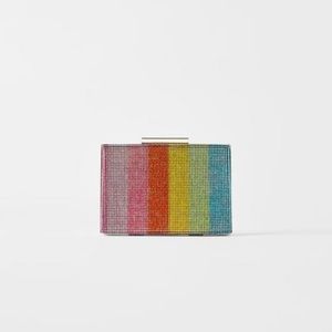 New Zara Rinestone TV Rainbow Clutch (Moschino Knock Off)